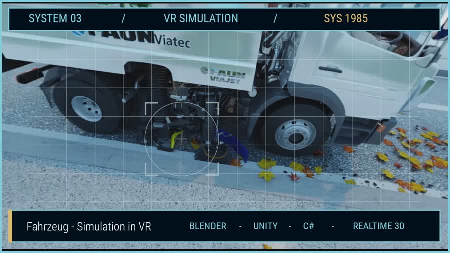 VR-Simulation eines FAUN-Kehrfahrzeugs